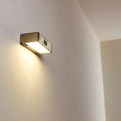 Applique murale d'extérieur Attu LED Nickel mat, 1 lumière, Détecteur de mouvement
