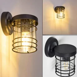 Applique murale d'extérieur Bjerndrup Noir, 1 lumière