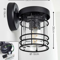 Applique murale d'extérieur Bjerndrup Noir, 1 lumière