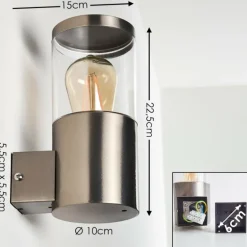 Applique murale d'extérieur Bodio Chrome, 1 lumière