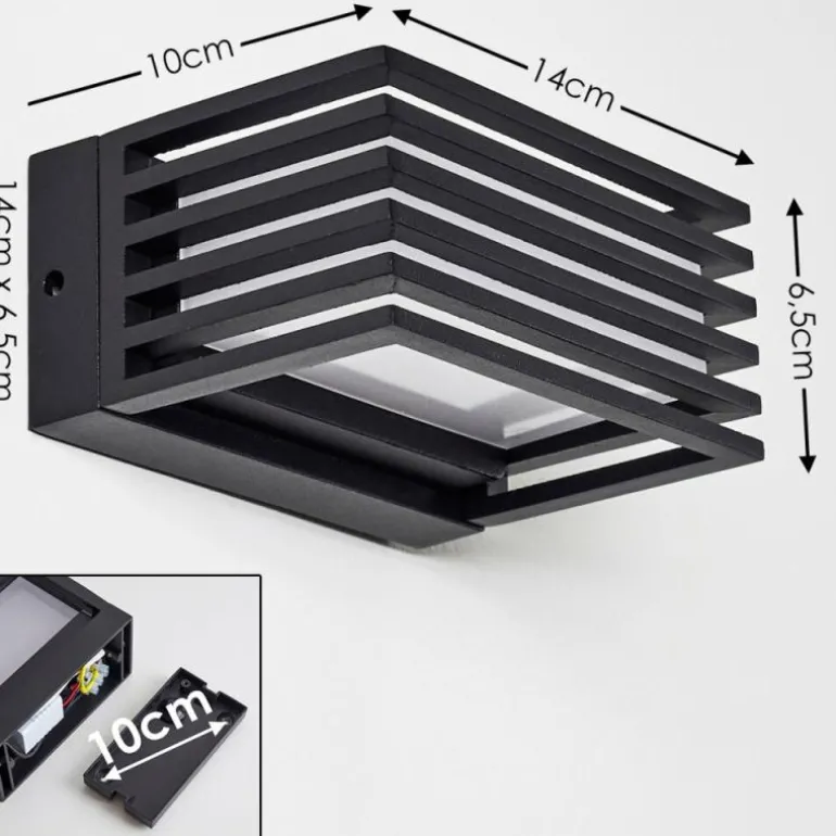 Applique murale d'extérieur Michele LED Noir, 1 lumière