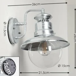 Applique murale d'extérieur Sipri Argenté, 1 lumière