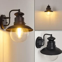 Applique murale d'extérieur Sipri Noir, 1 lumière