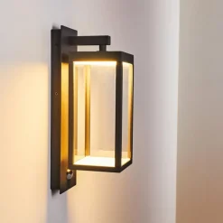 Applique murale d'extérieur Faroer LED Anthracite, 1 lumière, Détecteur de mouvement