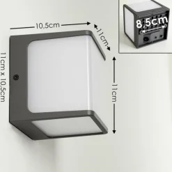 Applique murale d'extérieur Buckau LED Anthracite, Blanc, 1 lumière