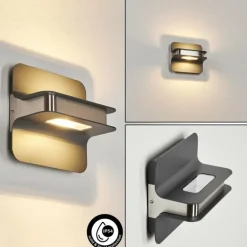 Applique murale d'extérieur Blanchard LED Nickel mat, Noir, 1 lumière