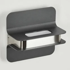 Applique murale d'extérieur Blanchard LED Nickel mat, Noir, 1 lumière