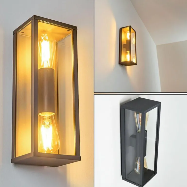 Applique murale d'extérieur Kiwalik Anthracite, 2 lumières