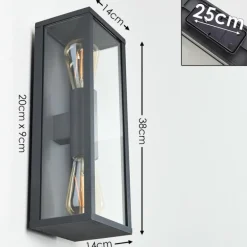 Applique murale d'extérieur Kiwalik Anthracite, 2 lumières