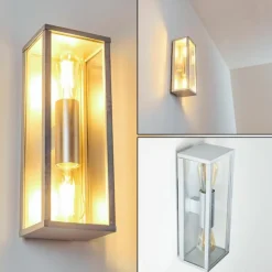 Applique murale d'extérieur Kiwalik Argenté, 2 lumières