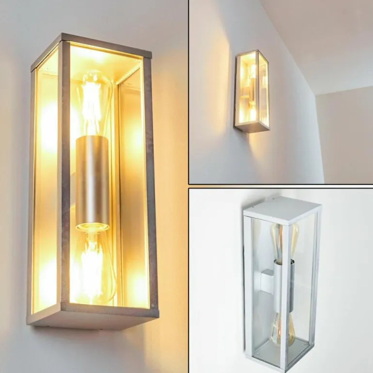 Applique murale d'extérieur Kiwalik Argenté, 2 lumières