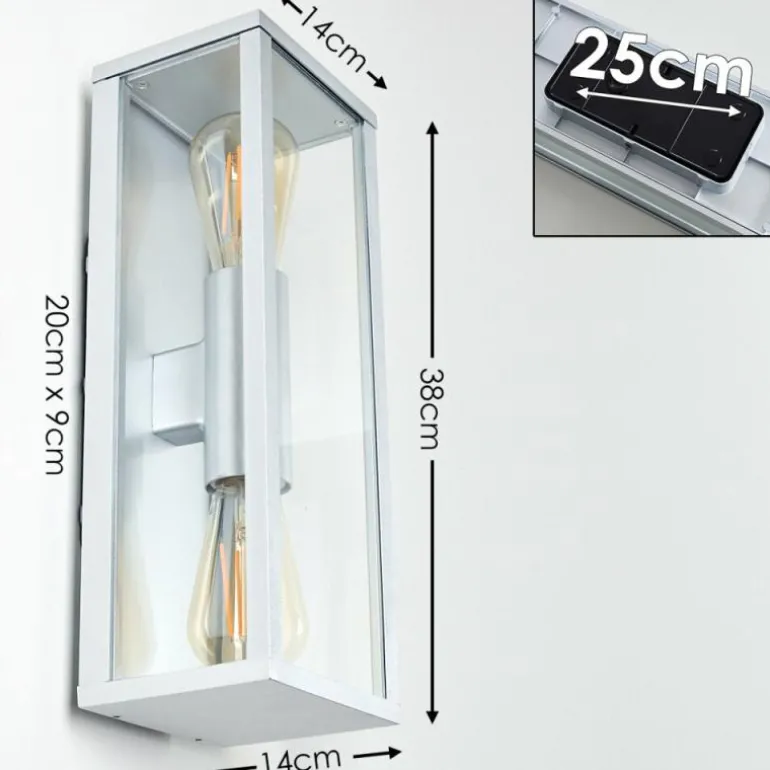 Applique murale d'extérieur Kiwalik Argenté, 2 lumières