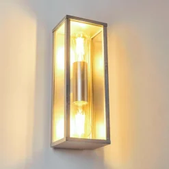 Applique murale d'extérieur Kiwalik Argenté, 2 lumières