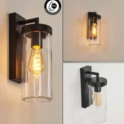 Applique murale d'extérieur Alegcirasn Noir, 1 lumière