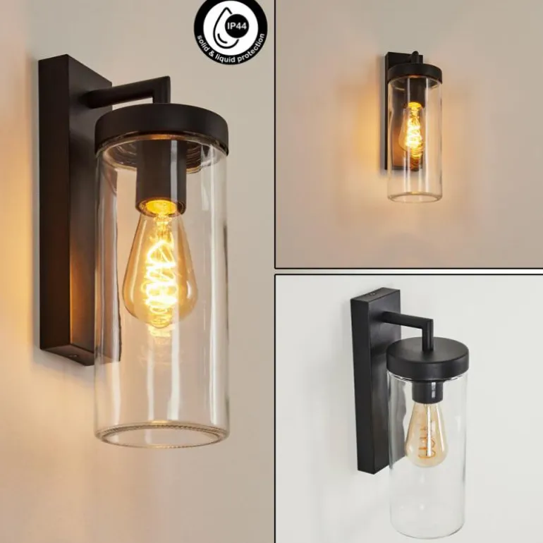 Applique murale d'extérieur Alegcirasn Noir, 1 lumière