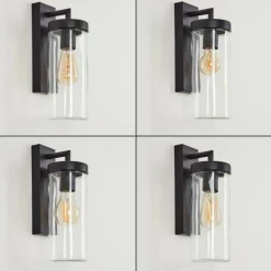 Applique murale d'extérieur Alegcirasn Noir, 1 lumière