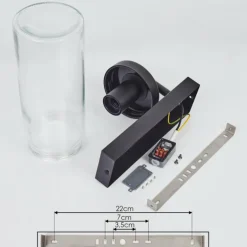 Applique murale d'extérieur Alegcirasn Noir, 1 lumière