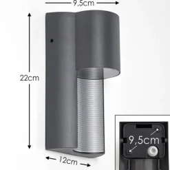 Applique murale d'extérieur Bormio Gris, Argenté, 1 lumière