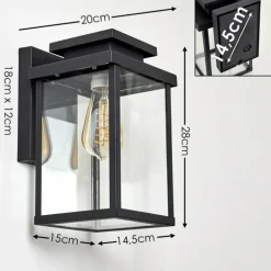 Applique murale d'extérieur Tieva Noir, 1 lumière