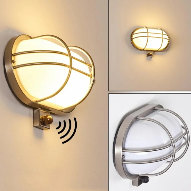 Applique murale d'extérieur Belmopan Acier inoxydable, 1 lumière, Détecteur de mouvement