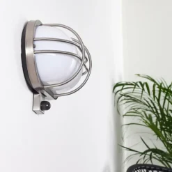 Applique murale d'extérieur Belmopan Acier inoxydable, 1 lumière, Détecteur de mouvement