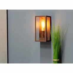 Applique murale d'extérieur Lutec Mondrian Bronze, 1 lumière