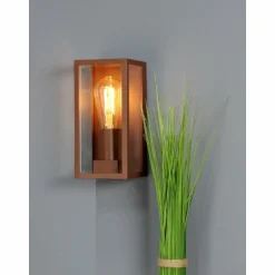 Applique murale d'extérieur Lutec Mondrian Bronze, 1 lumière