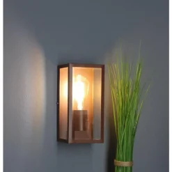 Applique murale d'extérieur Lutec Mondrian Bronze, 1 lumière