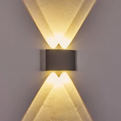 Applique murale d'extérieur Abaiang LED Gris, 1 lumière