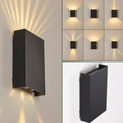 Applique murale d'extérieur Benin LED Noir, 2 lumières