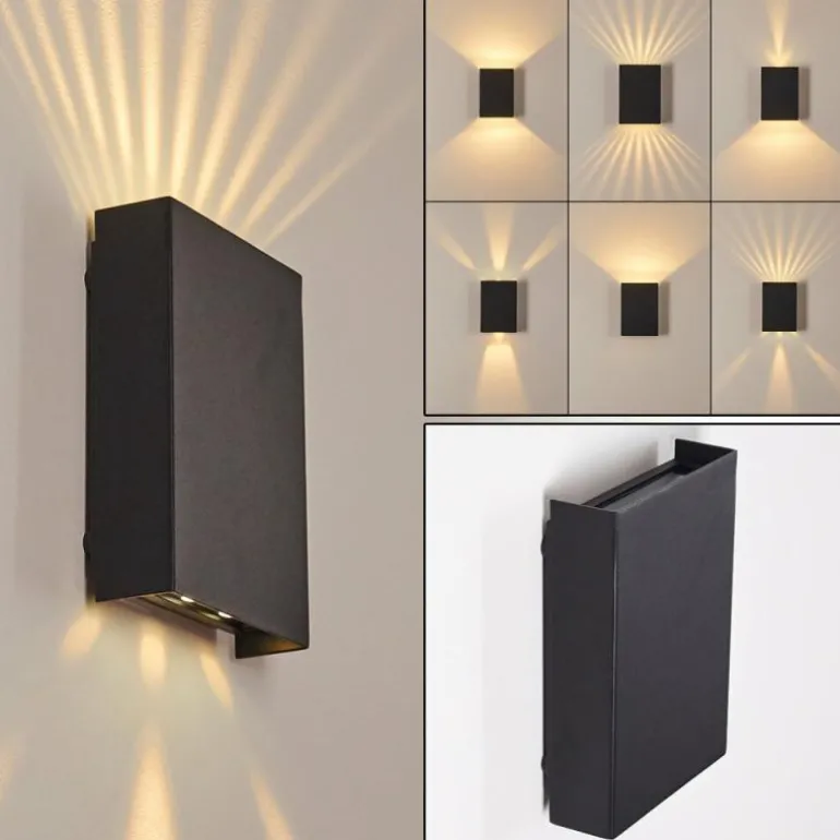 Applique murale d'extérieur Benin LED Noir, 2 lumières