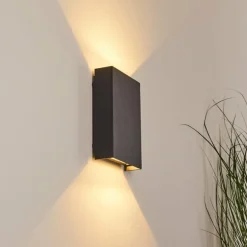Applique murale d'extérieur Benin LED Noir, 2 lumières