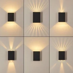 Applique murale d'extérieur Benin LED Noir, 2 lumières
