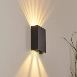 Applique murale d'extérieur Benin LED Noir, 2 lumières