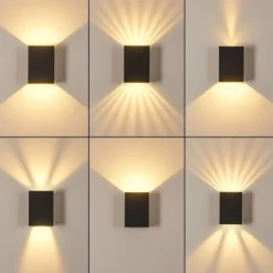 Applique murale d'extérieur Benin LED Noir, 2 lumières