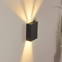 Applique murale d'extérieur Benin LED Noir, 2 lumières