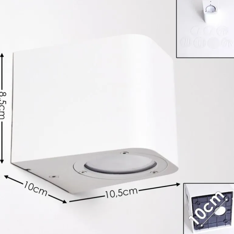 Applique murale d'extérieur Maputo LED Blanc, 2 lumières