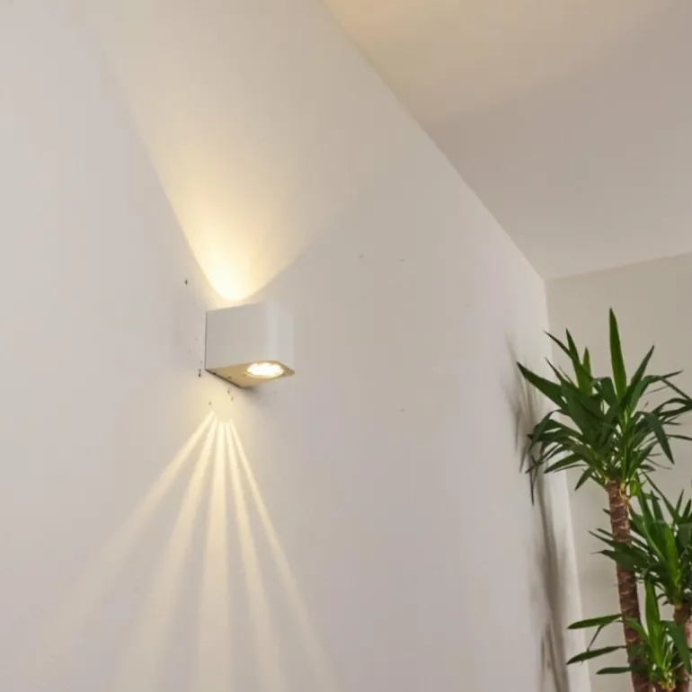 Applique murale d'extérieur Maputo LED Blanc, 2 lumières