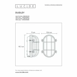 Applique murale d'extérieur Lucide DUDLEY Noir, 1 lumière