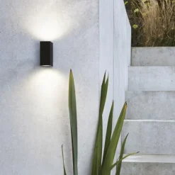 Applique murale d'extérieur KS Verlichting Geo Noir, 2 lumières