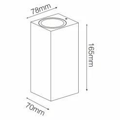 Applique murale d'extérieur KS Verlichting Geo Noir, 2 lumières