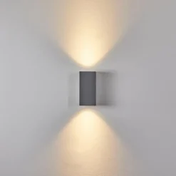 Applique murale d'extérieur Boda Gris, 2 lumières