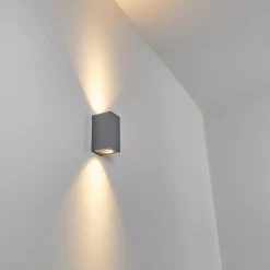 Applique murale d'extérieur Boda Gris, 2 lumières