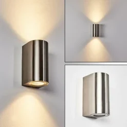 Applique murale d'extérieur Boda Nickel mat, 2 lumières