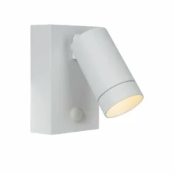 Applique murale d'extérieur Lucide TAYLOR Blanc, 1 lumière, Détecteur de mouvement