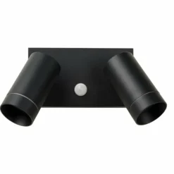 Applique murale d'extérieur Lucide TAYLOR Noir, 2 lumières, Détecteur de mouvement