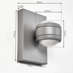 Applique murale d'extérieur Arsego LED Gris, 2 lumières