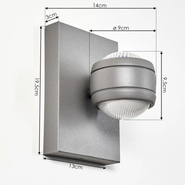 Applique murale d'extérieur Arsego LED Gris, 2 lumières