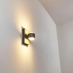 Applique murale d'extérieur Arsego LED Gris, 2 lumières