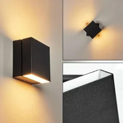 Applique murale d'extérieur Fontanile LED Noir, Blanc, 1 lumière